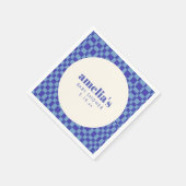 Abstract Checkerboard Blue Custom Baby Shower Servet (Hoek)