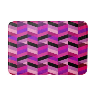 Abstract Chevron/Herringbone Paars en Violet Badmat