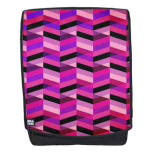 Abstract Chevron/Herringbone Paars en Violet Rugtassen