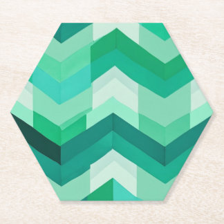 Abstract Chevron patroon in Groenen Kartonnen Onderzetters