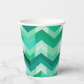 Abstract Chevron patroon in Groenen Papieren Bekers (Voorkant)