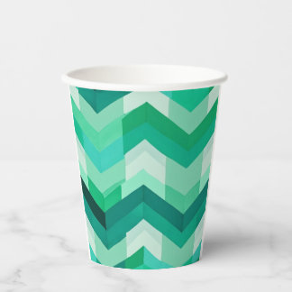 Abstract Chevron patroon in Groenen Papieren Bekers