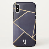 Abstract Chic Paars & Gold Monogram Case-Mate iPhone Case (Achterkant)