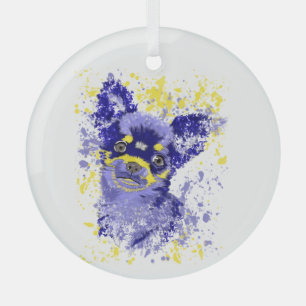 Abstract Chihuahua Glas Ornament