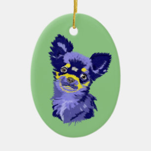Abstract Chihuahua Keramisch Ornament