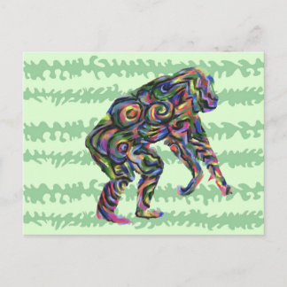 Abstract Chimpansee Art Briefkaart