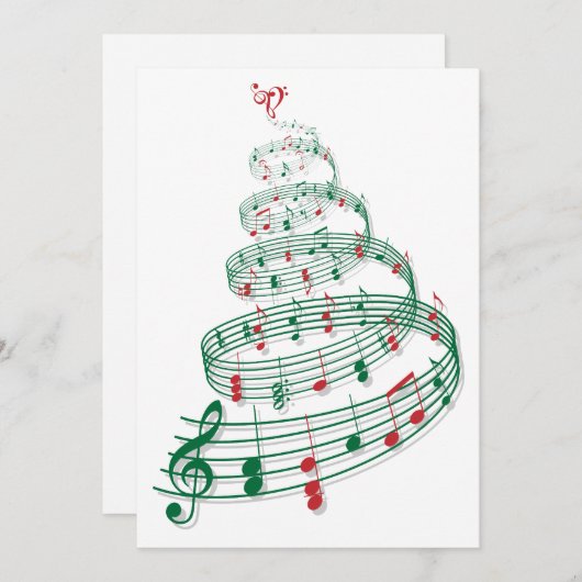 Abstract Christmas tree with musical notes Feestdagenkaart (Voorkant / Achterkant)