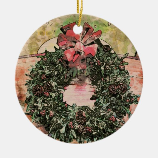 Abstract Christmas Wreath Ornament (Voorkant)