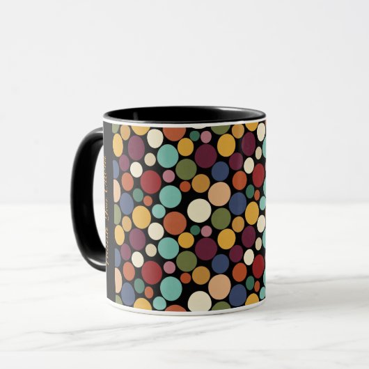 Abstract Circle Custom Message Gift Coffee Mug (Devant gauche)