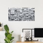 Abstract circuit board poster (Thuiskantoor)
