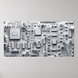 Abstract circuit board poster