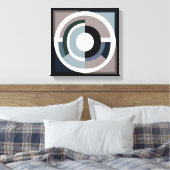 Abstract Circular Muted Tones - Stretched Canvas (Insitu (Slaapkamer))