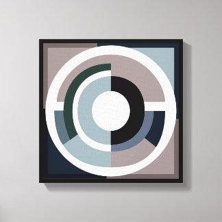 Abstract Circular Muted Tones - Stretched Canvas