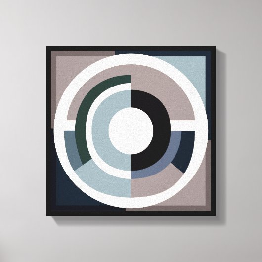 Abstract Circular Muted Tones - Stretched Canvas Afdruk (Voorkant)