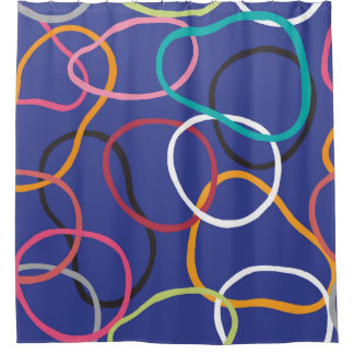  Abstract cirkelenbandenpatroon Douchegordijn