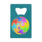 Abstract cirkelformulier kredietkaart flessenopener (Voorkant)