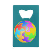 Abstract cirkelformulier kredietkaart flessenopener (Achterkant)