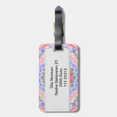 Abstract cirkelpatroon bagagelabel (Achterkant verticaal)