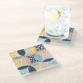 Abstract cirkelpatroon glazen onderzetter (Schuin)