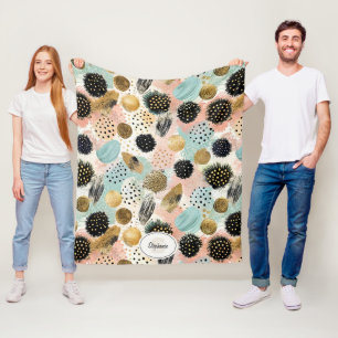 Abstract cirkelpatroon -met Glitter & Speckles 2 Fleece Deken