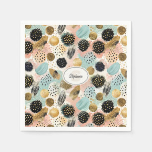 Abstract cirkelpatroon -met Glitter & Speckles 2 Servet