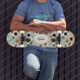 Abstract cirkelpatroon -met Glitter & Speckles 2 Skateboard