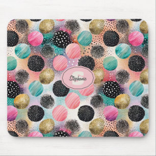 Abstract cirkelpatroon - met glitter & spikkels muismat