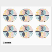 Abstract cirkelpatroon ronde sticker (Vel)