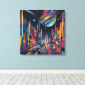 Abstract City Canvas Afdruk (Insitu (Houten vloer))