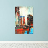 Abstract Cityscape  Canvas Afdruk (Insitu (Houten vloer))