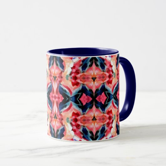 Abstract Coffee Mug -Blues and Pinks (Devant droit)