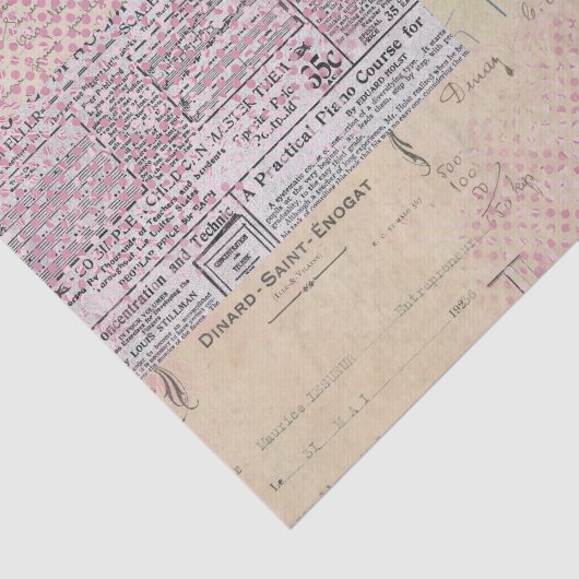 Abstract Collage Roze Tissuepapier