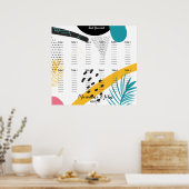 Abstract collage Tropical Wedding Seating Chart Poster (Keuken)