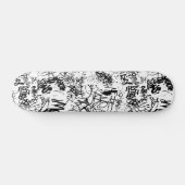Abstract collage zwarte en witte graffiti skateboard (Horizontaal)