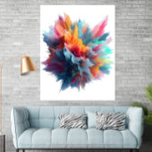 Abstract Color Explosion Contemporary Art Poster