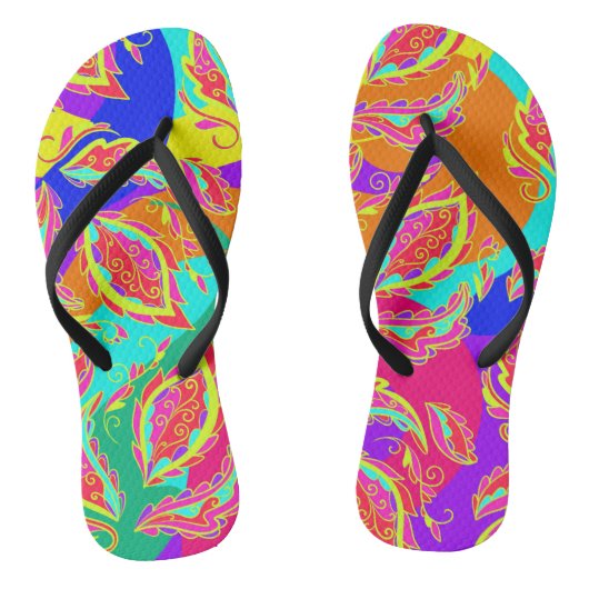 abstract,color,pattern, indian,mandala,pink; teenslippers (Voetbed)