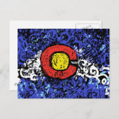 Abstract Colorado Vlag Briefkaart (Voorkant / Achterkant)