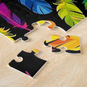 Abstract colorful feather explosion legpuzzel (Zijkant)