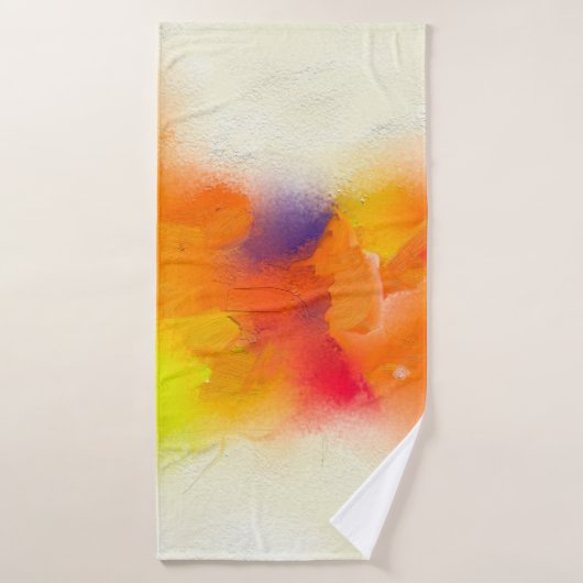 Abstract colorful oil painting on canvas texture. (Serviette de bain)