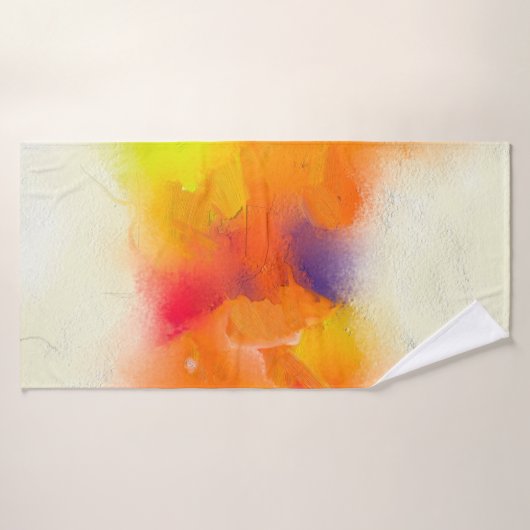 Abstract colorful oil painting on canvas texture. (Serviette de bain)