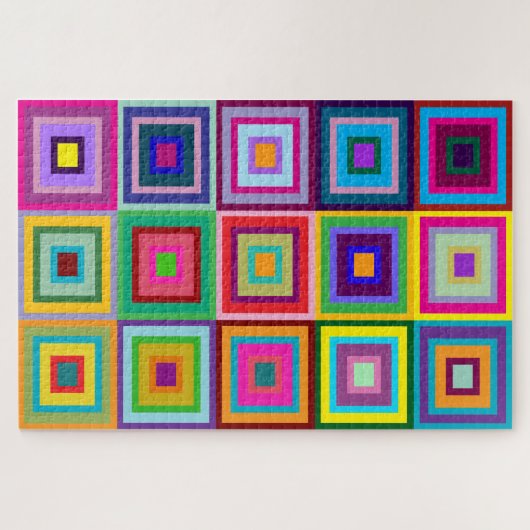 Abstract Colorful Quilt Pattern Puzzle (Horizontal)