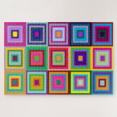 Abstract Colorful Quilt Pattern Puzzle Legpuzzel (Horizontaal)