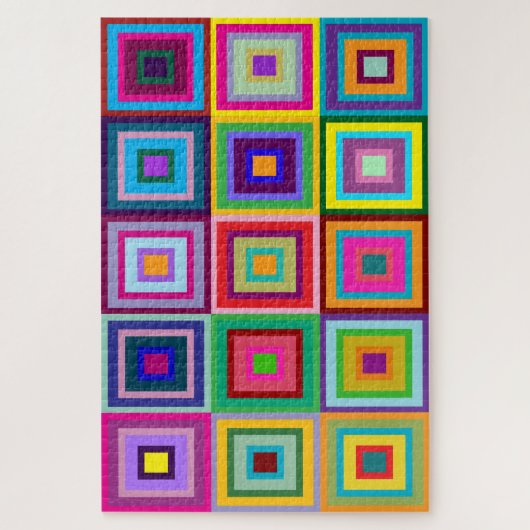 Abstract Colorful Quilt Pattern Puzzle Legpuzzel (Verticaal)