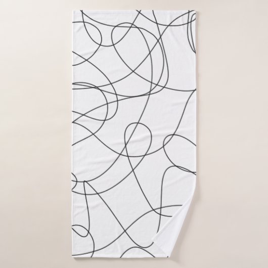 Abstract contemporary black and white lines (Serviette de bain)
