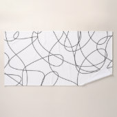 Abstract contemporary black and white lines (Serviette de bain)