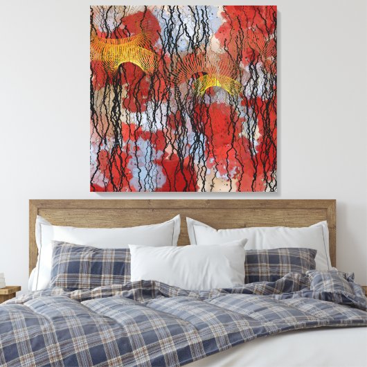 Abstract Contemporary Painting  Canvas Afdruk (Insitu (Slaapkamer))
