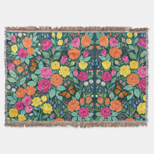 Abstract Cottagecore Rozen Monarch Dekens Deken