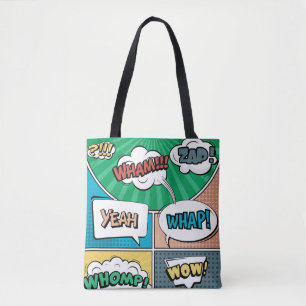 Abstract creatief concept stripverhaal pop stijl b draagtas