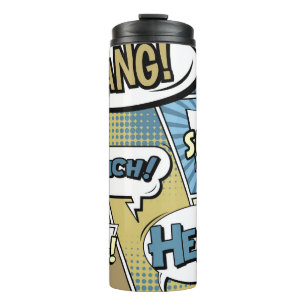 Abstract creatief concept stripverhaal pop stijl b thermosbeker