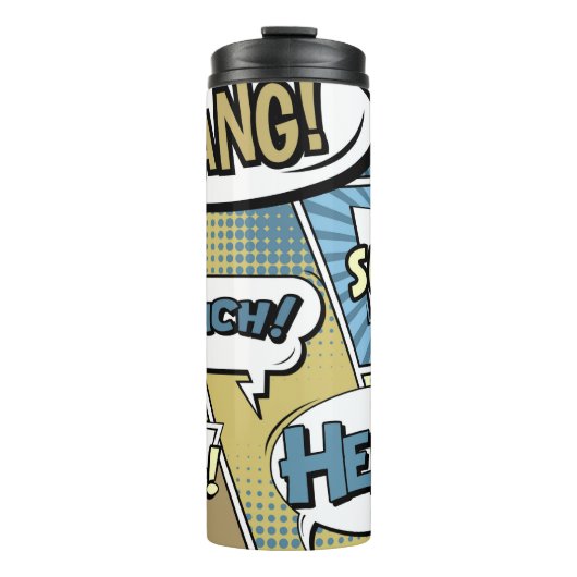 Abstract creatief concept stripverhaal pop stijl b thermosbeker (Voorkant)